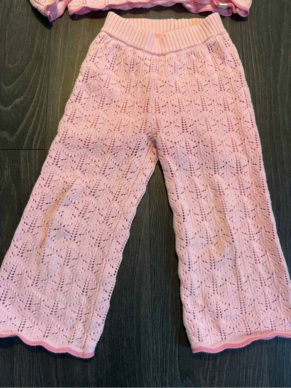 Girls' Pink Knit Two-Piece Pajama Set